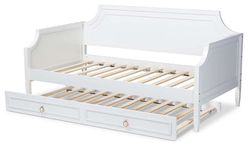 Brady Wood Twin Size Daybed, White and With Trundle