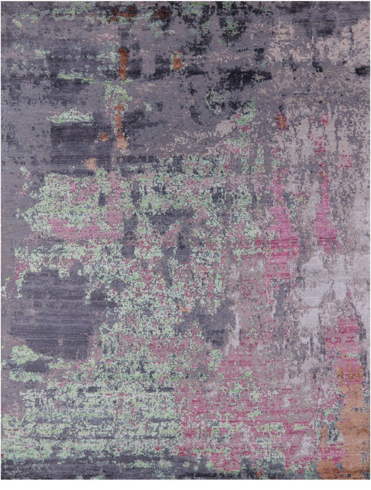 Modern Wool and Silk Hand Knotted Rug 7' 10" X 10' 3" Q7224