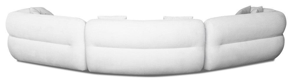 Divani Casa Gypsy Modern Off-White Fabric Curved Sectional Sofa