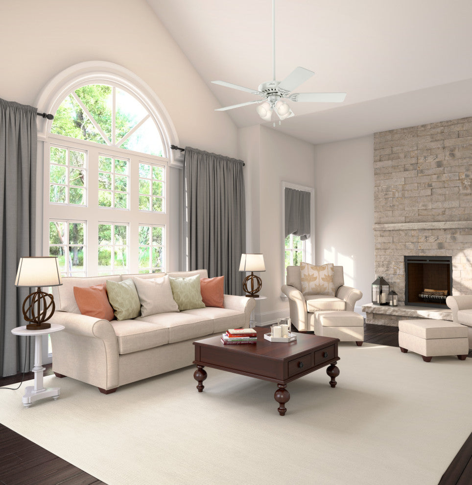 Hunter Fan Company 52" Studio Series White Ceiling Fan With Light