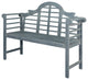 Lutyens 51.2" 3-Seat Arched Acacia Wood Outdoor Garden Patio Bench, Gray