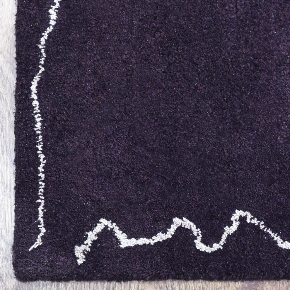 HAND KNOTTED LOOM SILK AREA RUGS-5'x8',Rectangle,Brown White,Contemporary