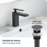 Cube 8" Widespread Bathroom Sink Faucet With Drain Assembly, Matte Black