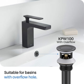 Cube 8" Widespread Bathroom Sink Faucet With Drain Assembly, Matte Black