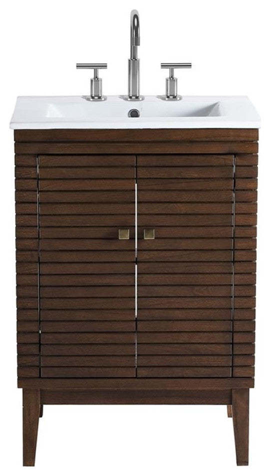 Ledger 24" Bathroom Vanity Walnut White