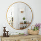 Easly Aluminum Alloy Framed Round Mirror, Gold, 24x24