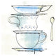 "Good Brew VI" Digital Paper Print by Sue Schlabach, 32"x32"