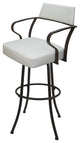 Extra Tall Swivel Metal Bar Stool 34"-35" Carolina, White Vinyl Brown, 34"