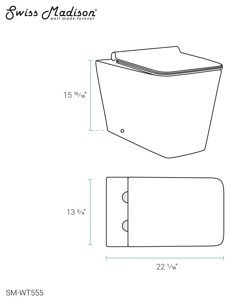 Concorde Back to Wall Concealed Tank Toilet Bowl Bundle, Glossy White