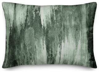 Green Painted Abstract 14x20 Indoor/Outdoor Pillow