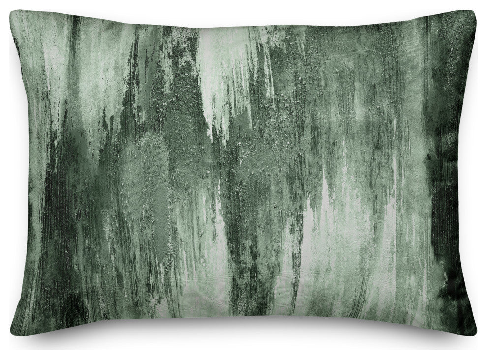Green Painted Abstract 14x20 Indoor/Outdoor Pillow