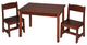Children's Rectangle Table w 2 Chair Set - Cherry