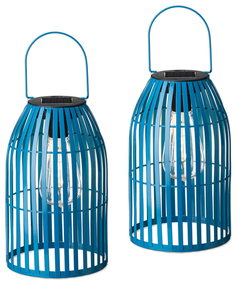 Metal Woven Solar Powered Hanging Lantern, 2-Piece Set