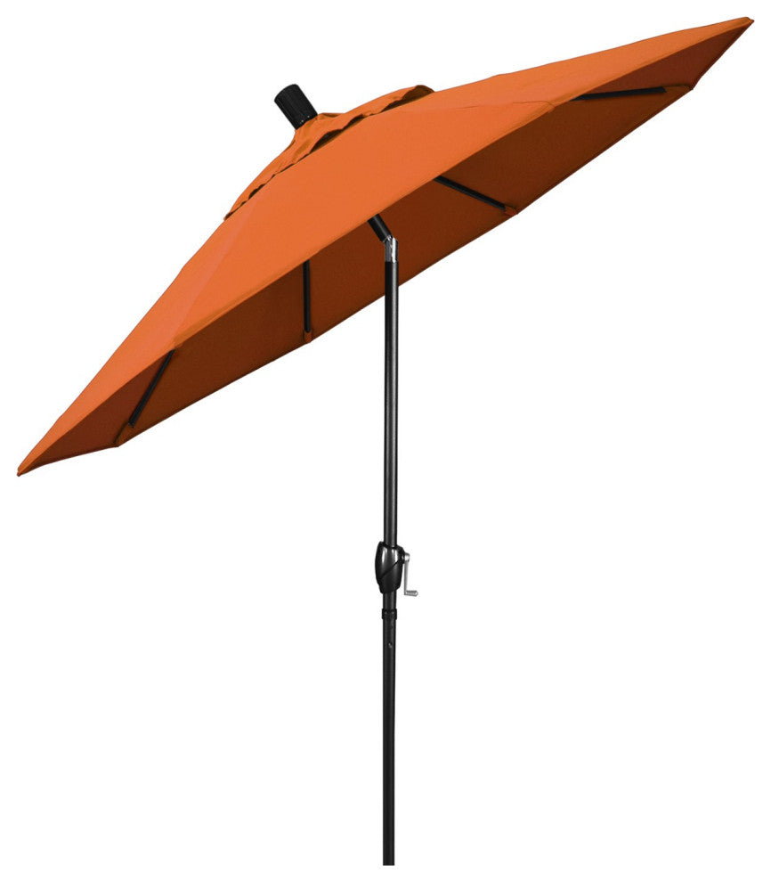 6ft. Stone Black Aluminum Market Umbrella Push Button Tilt Tuscan Sunbrella
