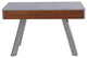 HomeRoots 30" Walnut Veneer Metal and Concrete Desk