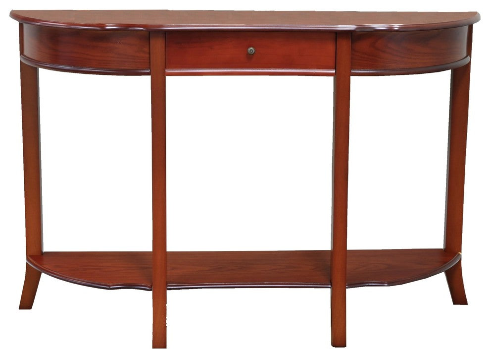 Console Sofa Table with Drawer in Dark Walnut