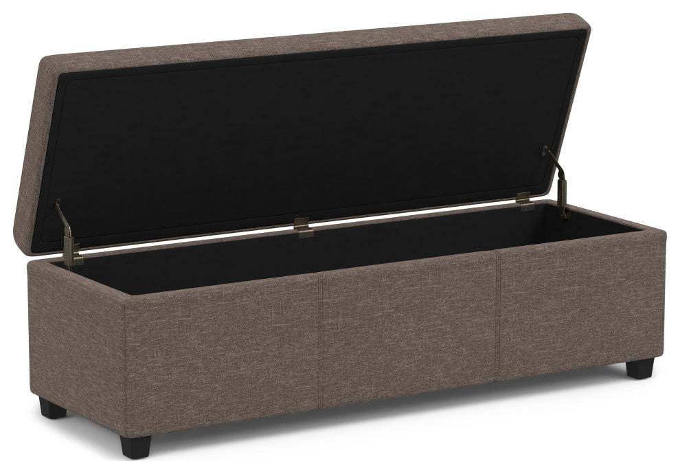 Avalon Extra Large Storage Ottoman Bench, Fawn Brown