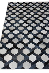 Natural Hide Cowhide Silver/Blue Area Rug