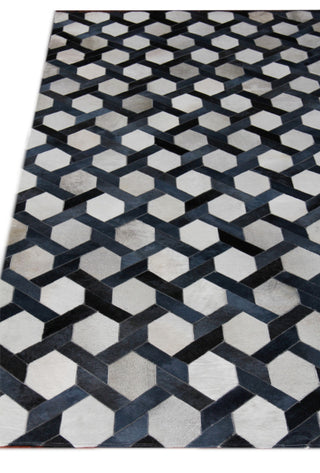 Natural Hide Cowhide Silver/Blue Area Rug