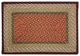 Earth Rugs RC-19 Burgundy / Mustard Rectangle Braided Rug 3 Feet x 5 Feet