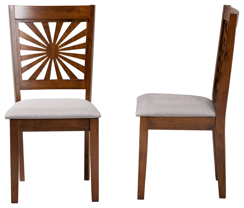 Loni Dining Collection, Gray/Walnut Brown, Dining Chair, Set of 2