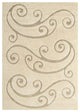 Sprout Scrolling Vine 8x10 Shag Area Rug Creame and Beige