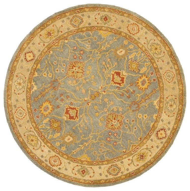 Safavieh Antiquities at314a Rug, Blue/Ivory, 8'0"x8'0" Round