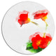 Red Gentiana Alpina Watercolor, Modern Floral Round Wall Art, 11"