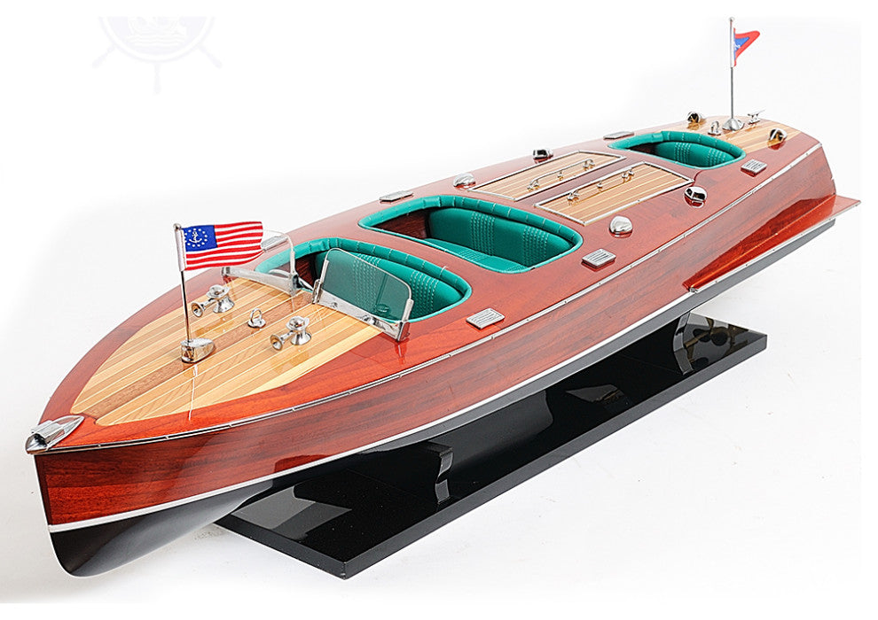 Chris Craft Triple Cockpit Painted Wooden Handcrafted boat model