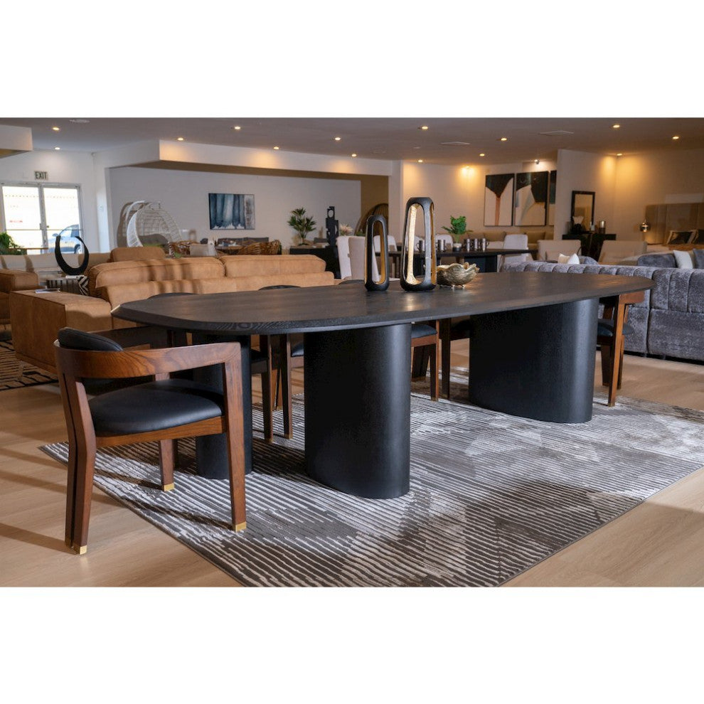 Modrest Summit, Modern 118 Black Ash Dining Table