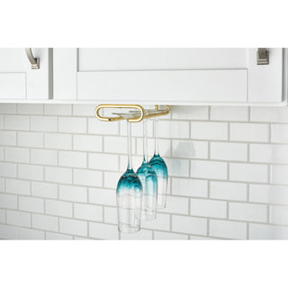 11" Under Cabinet Stemware Holder, Brass