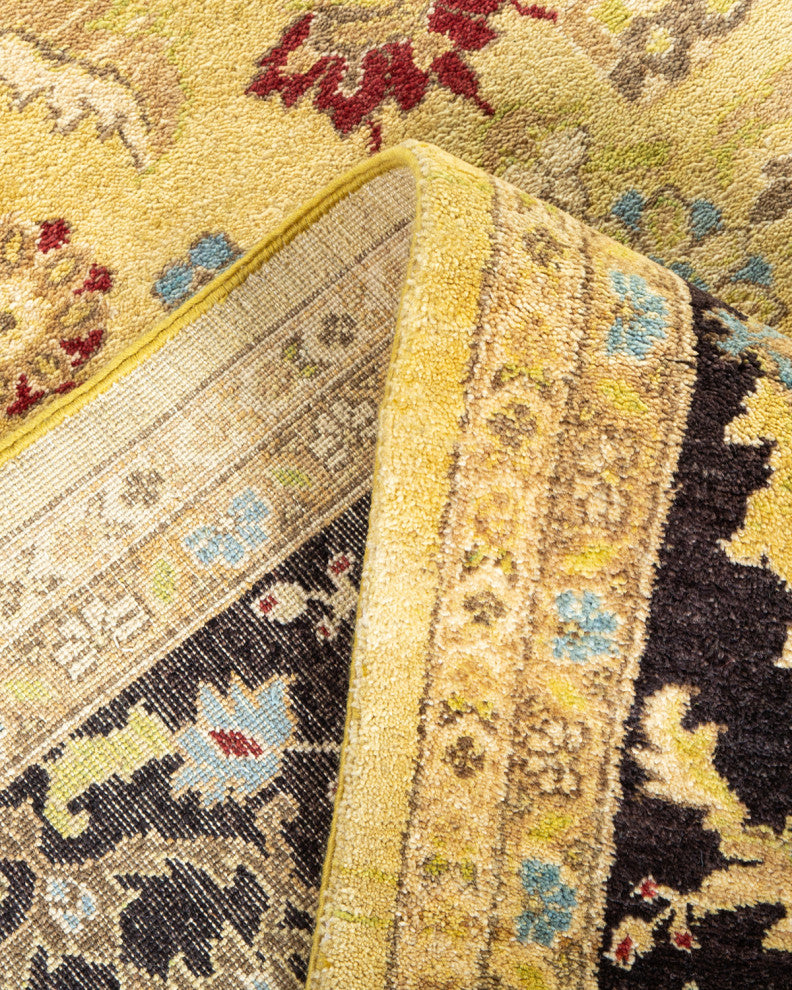 Eclectic, One-of-a-Kind Hand-Knotted Area Rug Green, 10'0"x16'0"