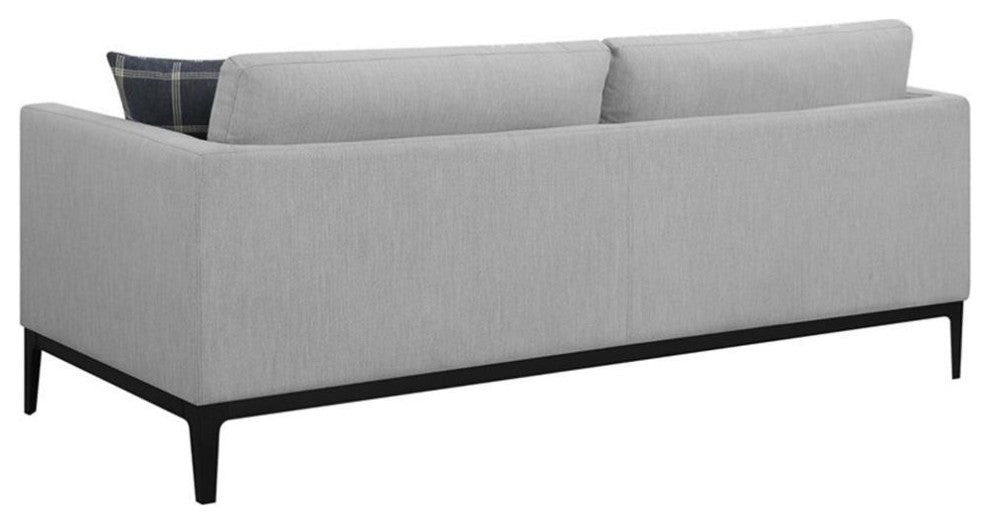 Coaster Apperson 2-piece Modern Fabric Living Room Set in Light Gray