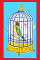 Song Bird in Cage- Canvas Poster 20" x 30"
