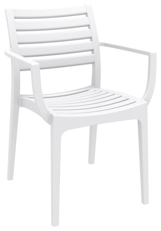 Artemis Dining Set With 2 Arm Chairs White