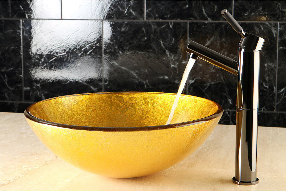 Kingston Brass Single-Handle Vessel Sink Faucet, Black Stainless Steel