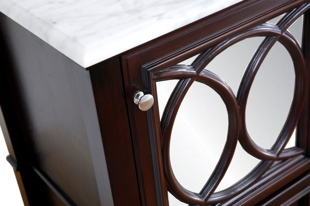 Olivia 24" Bathroom Vanity, Chocolate, Carrara Marble