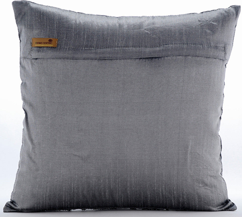 Gray Decorative Pillow Shams 24"x24" Silk, Gray Sand Dunes