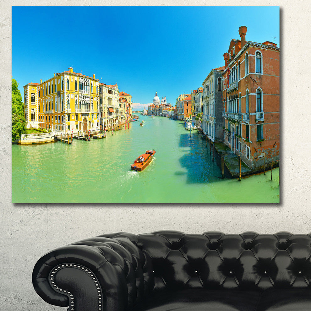 Green Grand Canal Venice, Large landscape Canvas Art Print, 60x40