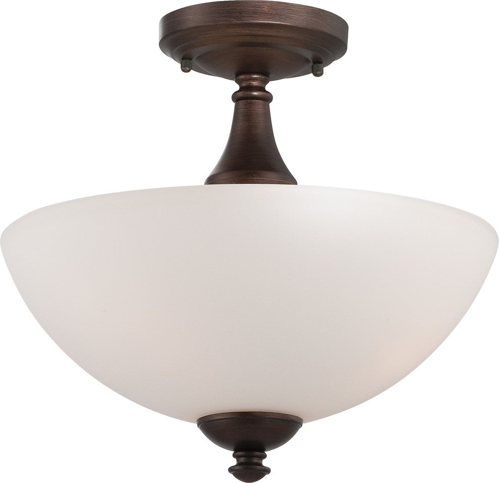 Nuvo 3-Light Patton Close-to-Ceiling Light Fixture, Prairie Bronze