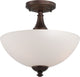 Nuvo 3-Light Patton Close-to-Ceiling Light Fixture, Prairie Bronze