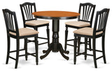 5 Pc Dining Counter Height Set - Kitchen Dinette Table, 4 High Dining Chairs