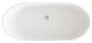 Igor 72" Soaking Bathtub, Glossy White With Brushed Nickel Trim