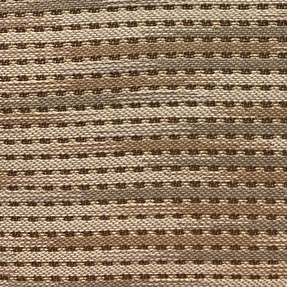 Plutus Tawny Edge Brown Stripes Luxury Outdoor/Indoor Throw Pillow, 22"x22"