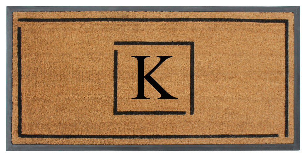 A1HC Hand-Crafted 24"x48" Rubber Coir Double-Single Monogrammed, K