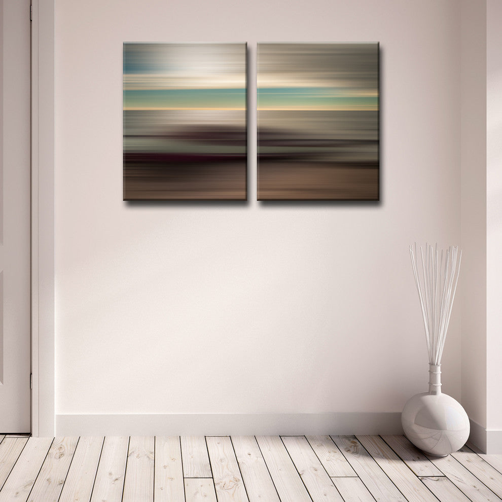 Ready2HangArt 'Blur Stripes XLI' 2-PC Canvas Wall Art Set, 16 in. Highx12 in.