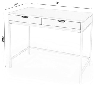 Butler Belka White Desk With Drawers