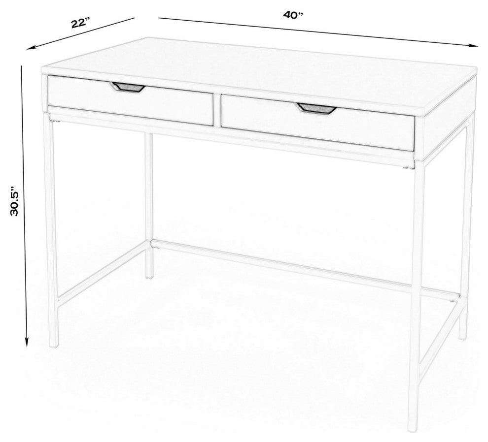 Butler Belka White Desk With Drawers