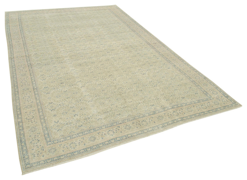 Rug N Carpet - Handwoven Oriental 6' 4'' x 9' 7'' Distressed Area Rug