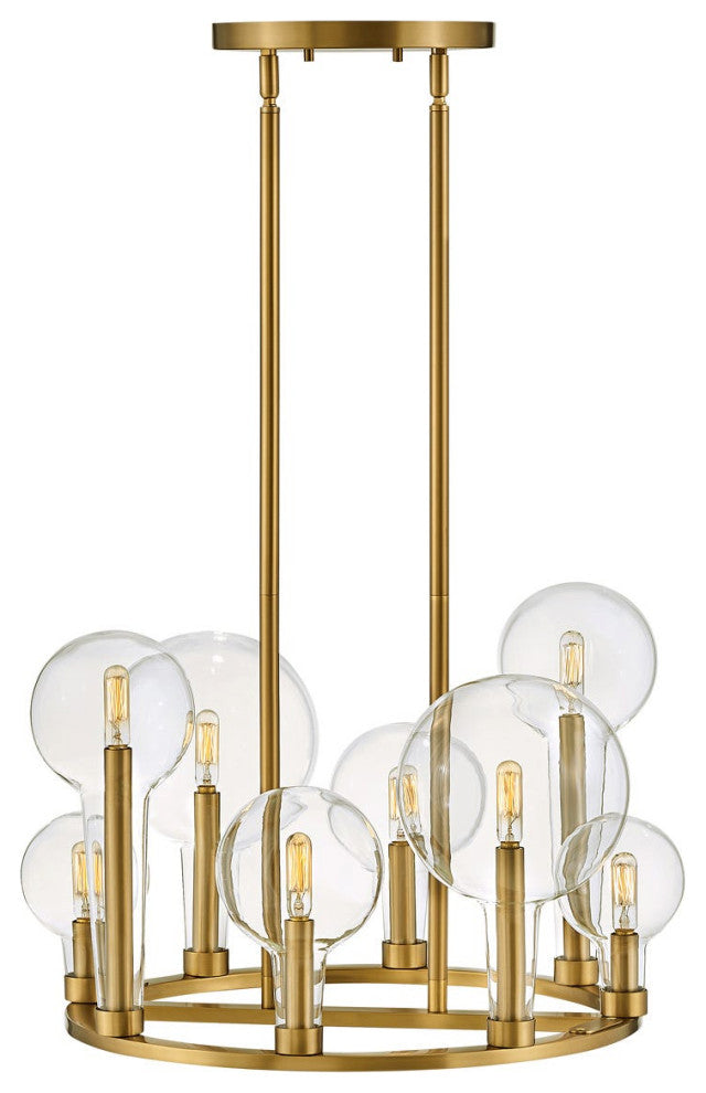 Hinkley Alchemy Chandelier, Lacquered Brass, 8 Light